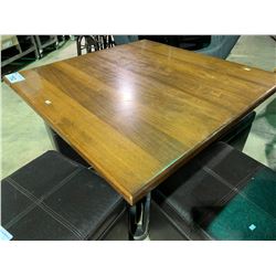 WOOD & METAL 32" X 32" RESTAURANT  GRADE TABLE