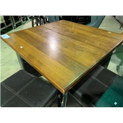 WOOD & METAL 32" X 32" RESTAURANT GRADE TABLE