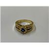 Image 1 : 18KT YELLOW GOLD NATURAL SAPPHIRE AND DIAMOND LADIES RING