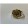 Image 1 : 14KT YELLOW GOLD AND SILVER MENS RING
