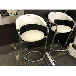 WHITE CHROME FRAME BAR STOOL