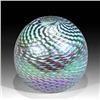 Image 1 : Abelman 2004 Aqua Iridescent Swirl Paperweight