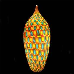 Italian Large Abstract Design Glass Vase