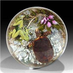 Jim D'Onofrio 2000 Turtle and Frog Paperweight