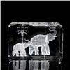 Image 1 : Laser Light Elephant Walk Crystal Paperweight