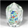 Image 1 : Faceted High-domed Millefiori Flowers Paperweight