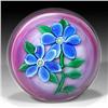 Image 1 : Ronald Hansen Low-domed Blue Blossoms Paperweight