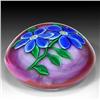 Image 2 : Ronald Hansen Low-domed Blue Blossoms Paperweight
