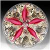 Image 2 : Antique Pink Flower And Bubbles Paperweight