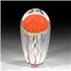 Image 1 : Satava 2004 Orange Ribbed Jellyfish Paperweight