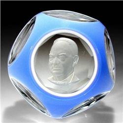 Baccarat 1971 Herbert Hoover Sulphide Paperweight