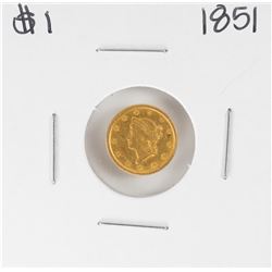 1851 $1 Liberty Head Gold Dollar Coin