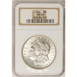 1886 $1 Morgan Silver Dollar Coin NGC MS64