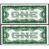 Image 2 : Lot of (2) Consecutive 1928A $1 Funnyback Silver Certificate Notes