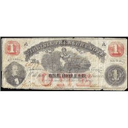 1862 $1 Virginia Treasury Obsolete Note