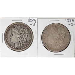 Lot of 1884-S to 1885-S $1 Morgan Silver Dollar Coins