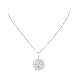 14KT White Gold 1.14 ctw Diamond Pendant & Chain