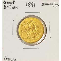 1891 Great Britain Sovereign Gold Coin