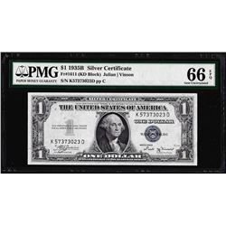 1935B $1 Silver Certificate Note Fr.1611 PMG Gem Uncirculated 66EPQ