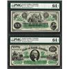 Image 1 : Lot of 1872 $20 & $50 South Carolina Revenue Bond Obsolete Notes PMG Choice Unc. 64EPQ