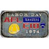 Image 1 : 1974 AFL CIO Labor Day Enamel Silver Art Bar