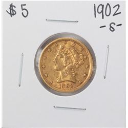 1902-S $5 Liberty Head Half Eagle Gold Coin