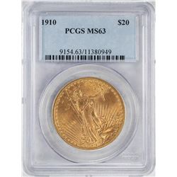 1910 $20 St. Gaudens Double Eagle Gold Coin PCGS MS63