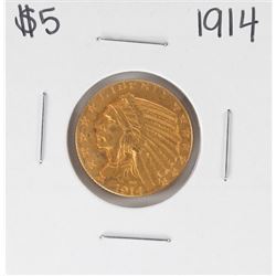 1914 $5 Indian Head Half Eagle Gold Coin