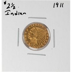 1911 $2 1/2 Indian Head Quarter Eagle Gold Coin