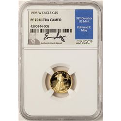 1995-W $5 American Gold Eagle Proof Coin NGC PF70 W/Edmund C. Moy Signature