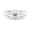 Image 2 : 18KT White Gold 0.35 ctw Diamond Ring and Band