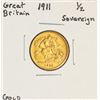 Image 1 : 1911 Great Britain Half Sovereign Gold Coin