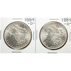 Lot of (2) 1884-O $1 Morgan Silver Dollar Coins