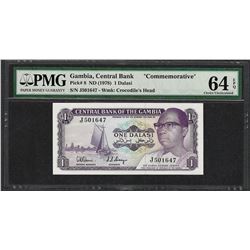 1978 Gambia Central Bank 1 Dalasi Commemorative Note PMG Choice Uncirculated 64EPQ