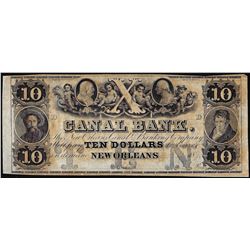 1800's $10 Canal Bank New Orleans, LA Obsolete Note