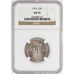 1919 Standing Liberty Quarter Coin NGC AU55