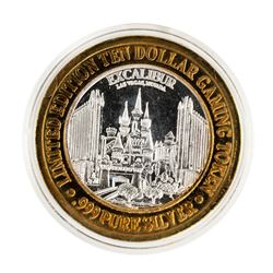 .999 Silver Excalibur Las Vegas, NV $10 Casino Limited Edition Gaming Token
