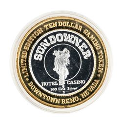 .999 Silver Sundowner Hotel Casino Reno, NV $10 Casino Limited Edition Gaming Token