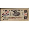 Image 1 : 1860's P. Palmer & Co. Twenty-Five Cents Chicago, IL Scrip Note