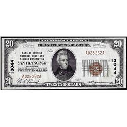 1929 $20 BofA San Francisco, CA CH# 13044 National Currency Note