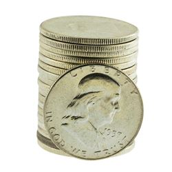 Roll of (20) Brilliant Uncirculated 1957 Franklin Half Dollar Coins