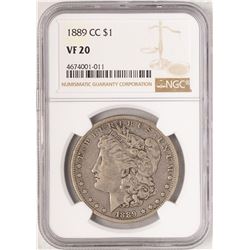 1889-CC $1 Morgan Silver Dollar Coin NGC VF20