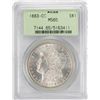Image 1 : 1883-CC $1 Morgan Silver Dollar Coin NGC MS65 Old Green Holder