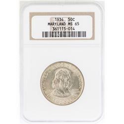 1934 Maryland Tercentenary Commemorative Half Dollar Coin NGC MS65