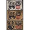 Image 1 : Lot of (3) Miscellaneous Fractional Currency Notes