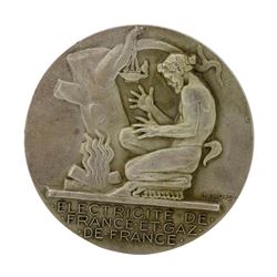 1930 France Art Deco Medal Electricity Devil Pan Fire