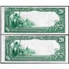 Image 2 : Lot of (2) Consecutive 1902PB $20 Tiffin, Ohio CH# 7795 National Currency Notes