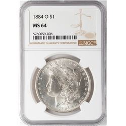 1884-O $1 Morgan Silver Dollar Coin NGC MS64