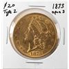 Image 1 : 1873 $20 Type 2 Open 3 Liberty Head Double Eagle Gold Coin