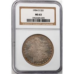 1904-O $1 Morgan Silver Dollar Coin NGC MS63 Nice Toning
